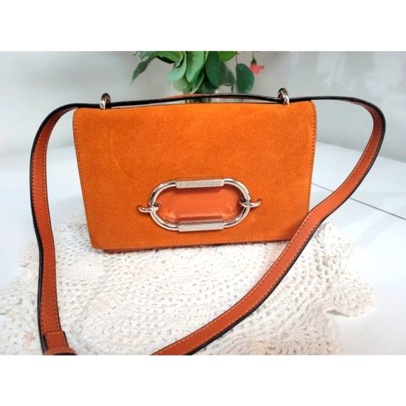 FOR LIZ NEW VINCE CAMUTO WES CROSSBODY ORANGE BROWN 🍊/SILVER - Picture 2 of 12
